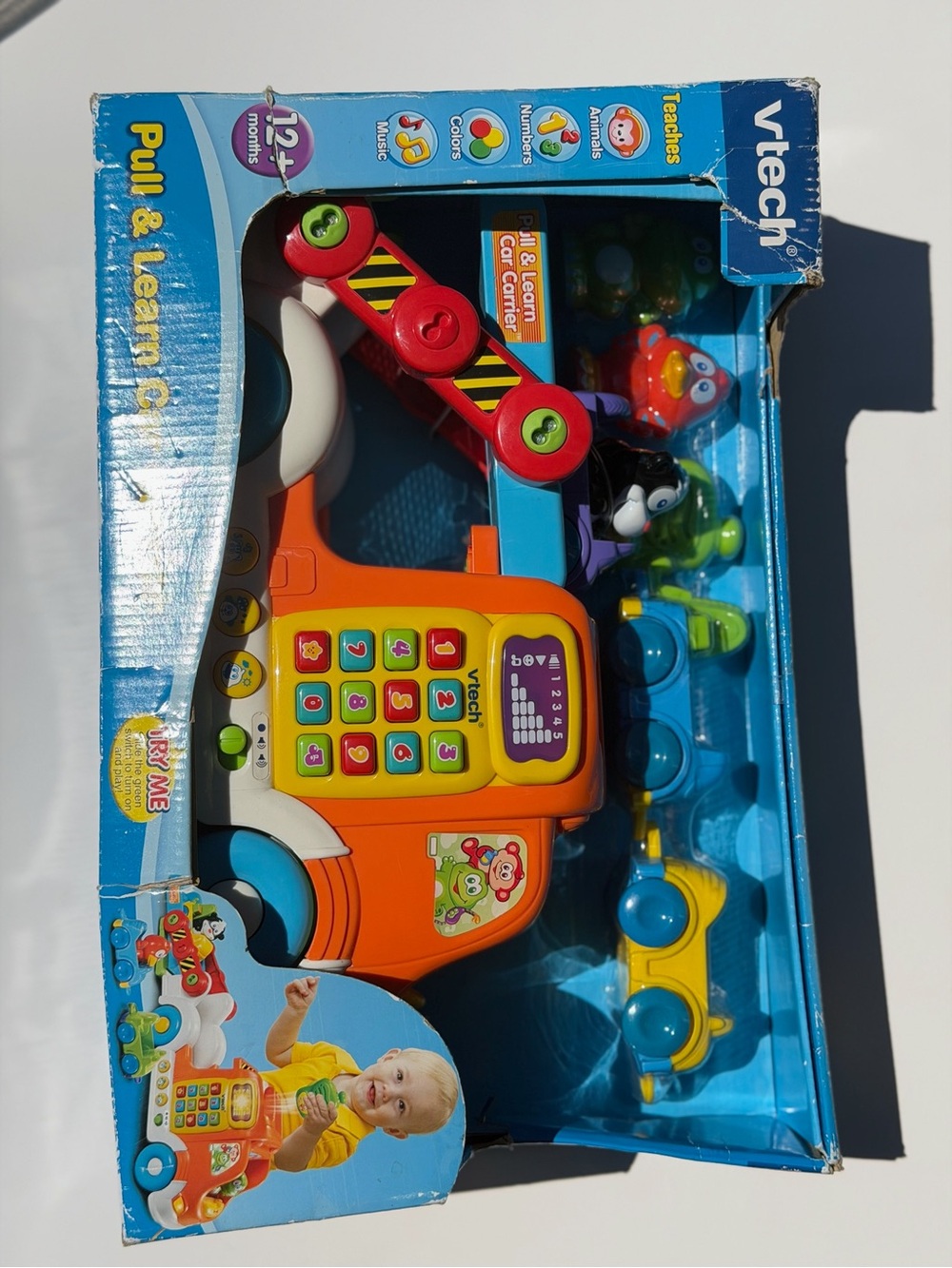 Orange Pull & Learn Car Carrier Toy for Kids